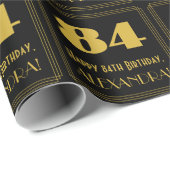 84e verjaardag - Art Deco geïnspireerde look "84" Cadeaupapier (Rol Hoek)