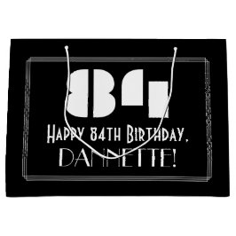 84e verjaardag ~ Art Deco geïnspireerde look "84"  Groot Cadeauzakje