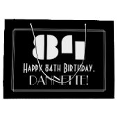 84e verjaardag ~ Art Deco geïnspireerde look "84"  Groot Cadeauzakje (Achterkant)