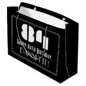 84e verjaardag ~ Art Deco geïnspireerde look "84"  Groot Cadeauzakje (Achterkant Gekanteld)