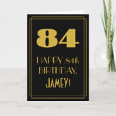 84e verjaardag ~ Art Deco geïnspireerde look "84"  Kaart (Voorkant)