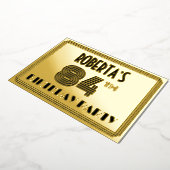 84e verjaardag — Art Deco Style "84" en naam Folie Uitnodiging (Gedraaid)