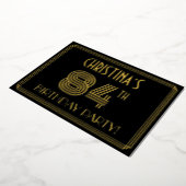 84e verjaardag — Art Deco Style "84" + Naam Folie Uitnodiging (Gedraaid)