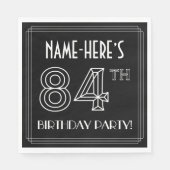 84e verjaardag: Art Deco Style + aangepaste naam Servet (Voorkant)