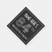 84e verjaardag: Art Deco Style + aangepaste naam Servet (Hoek)