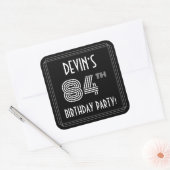 84e verjaardag: Art Deco Style en aangepaste naam Vierkante Sticker (Envelop)