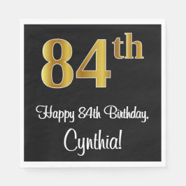84e verjaardag ~ Elegant Luxe Faux Gold Look # Servet