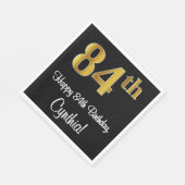 84e verjaardag ~ Elegant Luxe Faux Gold Look # Servet (Hoek)