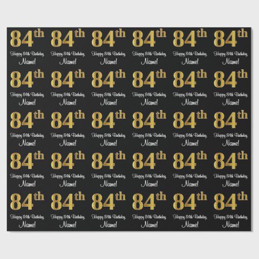 84e verjaardag: Elegante luxe Faux Gold look # Cadeaupapier (Vlak)