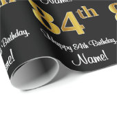 84e verjaardag: Elegante luxe Faux Gold look # Cadeaupapier (Rol Hoek)