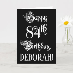 84e verjaardag: Fancy, elegant script + aangepaste Kaart