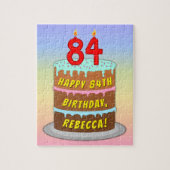 84e verjaardag: Fun Cake and Candles + Custom Name Legpuzzel (Verticaal)