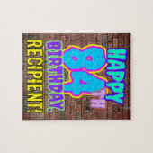 84e verjaardag ~ Fun, geïnspireerd door Urban Graf Legpuzzel (Horizontaal)