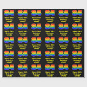 84e verjaardag: Fun, kleurrijke regenboog geïnspir Cadeaupapier (Vlak)
