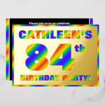 84e verjaardag - Fun, regenboogspectrum "84"