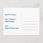 84e verjaardag: Fun sterren patroon, Regenboog 84, Briefkaart (Achterkant)