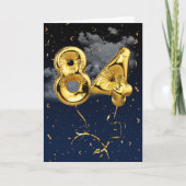 84e verjaardag Gold Mylar ballon en Confetti Card Kaart (Voorkant)