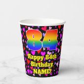 84e verjaardag: Het liefhebbende Kunstpatroon, Reg Papieren Bekers (Achterkant)