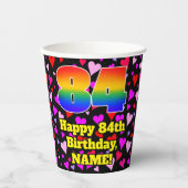 84e verjaardag: Het liefhebbende Kunstpatroon, Reg Papieren Bekers (Voorkant)