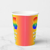 84e verjaardag: kleurrijk, vun regenboogpatroon # papieren bekers (Rechts)