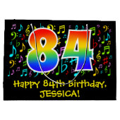 84e verjaardag - Kleurrijke muzieksymbolen, Rainbo Groot Cadeauzakje (Achterkant)