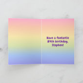 84e verjaardag: kleurrijke regenboog # 84, aangepa kaart (Binnen)