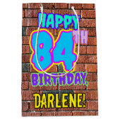 84e verjaardag: Leuk, Urban Graffiti geïnspireerd  Medium Cadeauzakje (Voorkant)