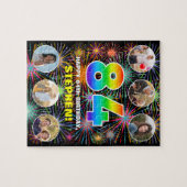 84e verjaardag: Leuke regenboog #, aangepaste naam Legpuzzel (Horizontaal)