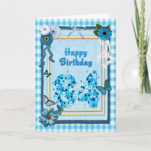 84e verjaardag met een scrapbook-effect kaart