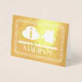 84e verjaardag: Naam + Art Deco Geïnspireerd als " Folie Kaarten (Voorkant)