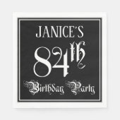 84e verjaardag Partij — Fancy Manuscript + de Naam Servet (Voorkant)