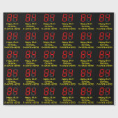 84e verjaardag: Red Digital Clock Style "84" + naa Cadeaupapier (Vlak)