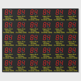 84e verjaardag: Red Digital Clock Style "84" + naa Cadeaupapier