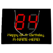 84e verjaardag: Red Digital Clock Style "84" + naa Groot Cadeauzakje (Voorkant)