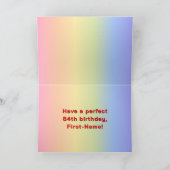 84e verjaardag: regenboogtekst, aangepaste foto's  kaart (Binnen)