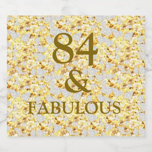 84e verjaardag sparkling wijnetiket (Enkel label)