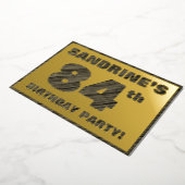 84e verjaardag van de geboorte — Vette, houten gra Folie Uitnodiging (Gedraaid)