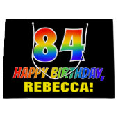 84e verjaardag: Vet, Vun, eenvoudig, regenboog 84 Groot Cadeauzakje (Voorkant)