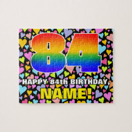 84e verjaardag — Vun, liefhebbende hartvormen + "8 Legpuzzel