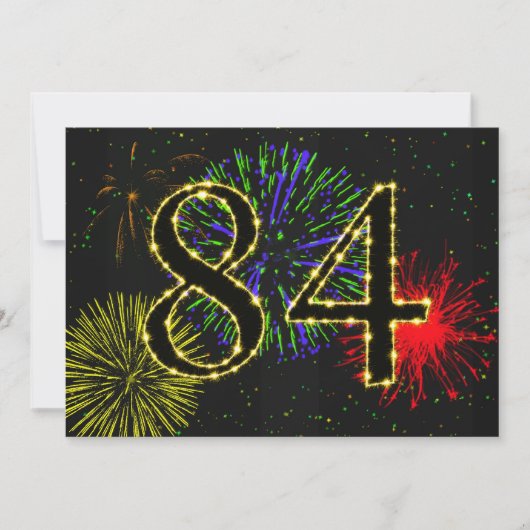 84e verjaardagsfeest uitnodigen kaart (Voorkant)