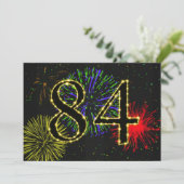 84e verjaardagsfeest uitnodigen kaart (Staand voorkant)