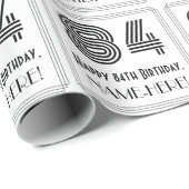 84ste verjaardag: Art Deco geïnspireerd stijl "84" Cadeaupapier (Rol Hoek)