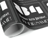 84ste verjaardag: Art Deco Geïnspireerde look "84" Cadeaupapier (Rol Hoek)