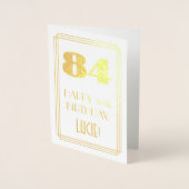 84ste verjaardag: Art Deco Geïnspireerde look "84" Folie Kaarten (Voorkant)