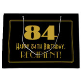 84ste verjaardag — Art Deco geïnspireerde look "84 Groot Cadeauzakje (Voorkant)