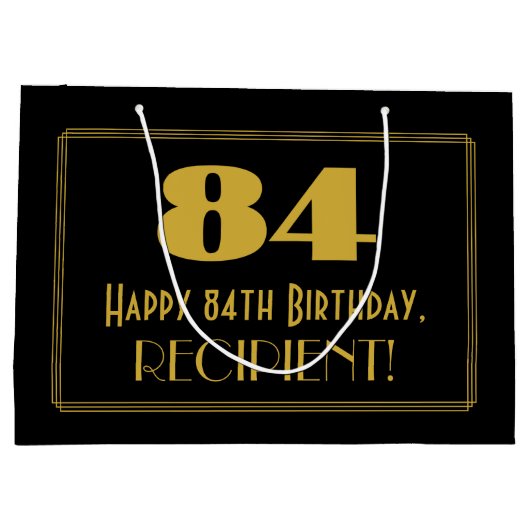 84ste verjaardag — Art Deco geïnspireerde look "84 Groot Cadeauzakje (Achterkant)