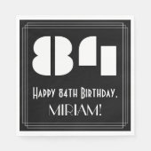 84ste verjaardag: Art Deco Geïnspireerde look "84" Servet (Voorkant)