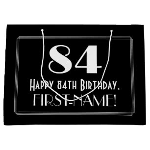 84ste verjaardag: Art Deco Geïnspireerde stijl "84 Groot Cadeauzakje