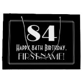 84ste verjaardag: Art Deco Geïnspireerde stijl "84 Groot Cadeauzakje (Achterkant)