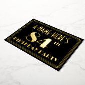 84ste verjaardag: Art Deco Kijk "84", met naam Folie Uitnodiging (Gedraaid)